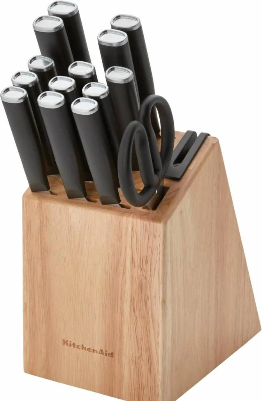 KitchenAid 3-Piece Knife Set - 8" Chef Knife, 5.5" Serrated Utility Knife, 3.5" Paring Knife - High Carbon Japanese Stainless Steel Blades with Protective Covers