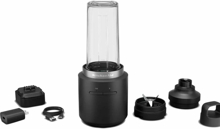 KitchenAid KSB256 Cordless Personal Blender with Rechargeable Battery - Portable Smoothie Maker for Kitchen, Travel & On-the-Go Blending