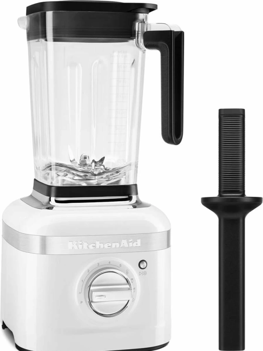 KitchenAid KSB4028 K400 Variable Speed Blender with Tamper - 56 oz White Countertop Blender for Smoothies, Soups & More
