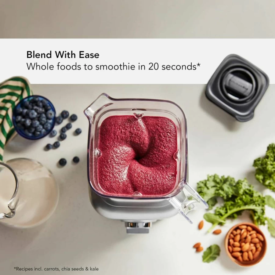 KitchenAid KSB4028 K400 Variable Speed Blender with Tamper - 56 oz White Countertop Blender for Smoothies, Soups & More