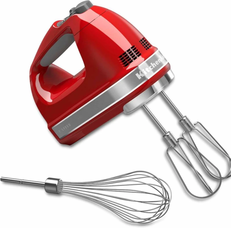 KitchenAid KHM7210 7-Speed Hand Mixer with 7 Speeds, Onyx Black - Powerful Electric Handheld Mixer for Baking, Whipping & Mixing - Compact Design, Includes Accessories - Pack of 1