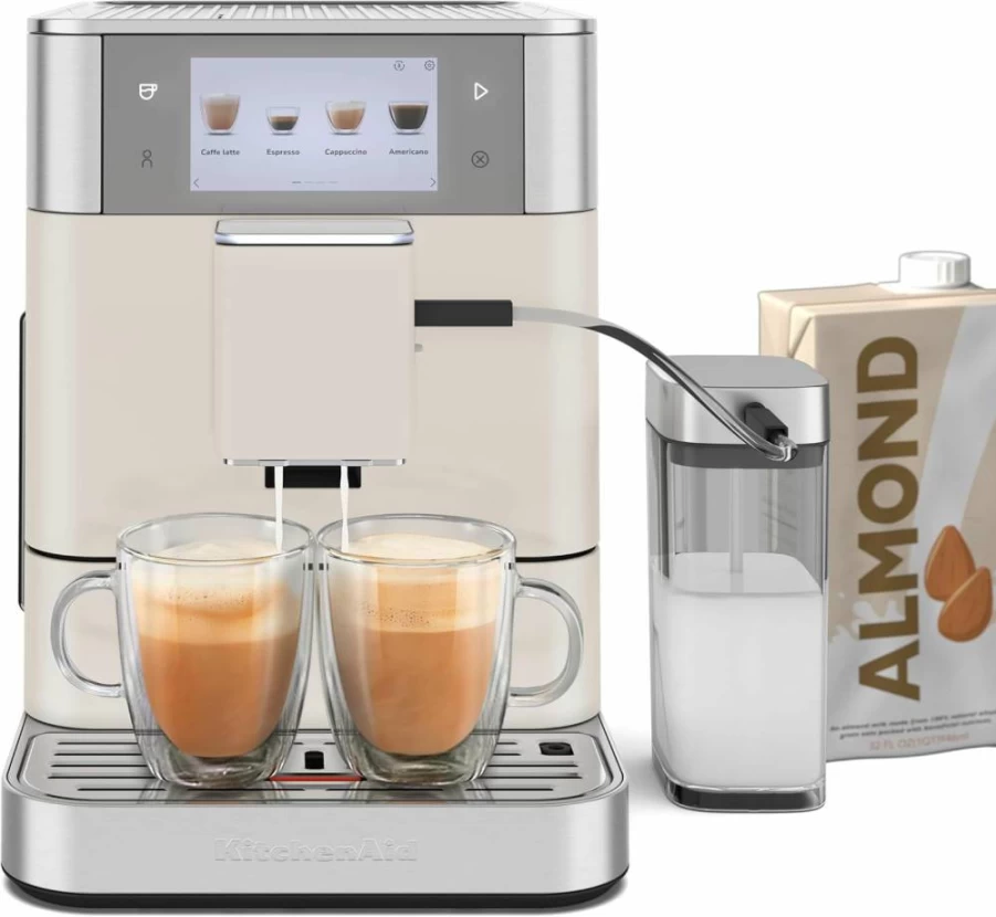 KitchenAid KF8 Kes8558Sx Fully Automatic Espresso Machine with Milk Frother & Stainless Steel Design for Plant-Based & Dairy Milk