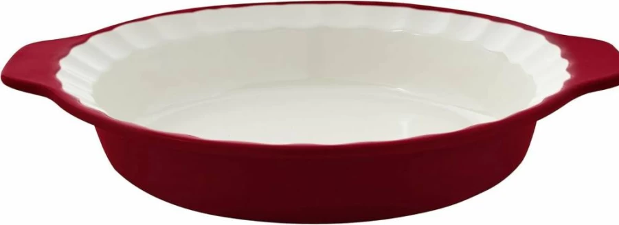 KitchenAid 9-Inch Pistachio Stoneware Pie Dish for Baking, Durable Vitrified Ceramic Pie Plate, Oven Safe Dish for Desserts & Pies