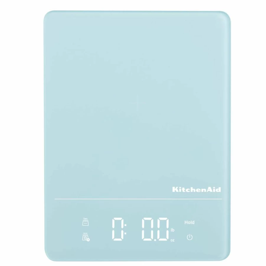 KitchenAid KQ913 Digital Kitchen Scale - 11 lbs Capacity, Waterproof IPX7, LED Display, Precise Food Weighing, White