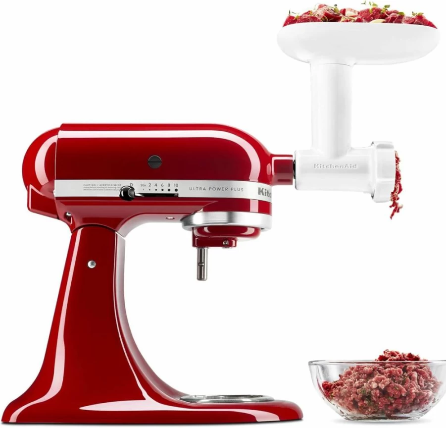 KitchenAid KSMFGA Food Grinder Attachment for Stand Mixers, White - Compatible with KitchenAid Mixers