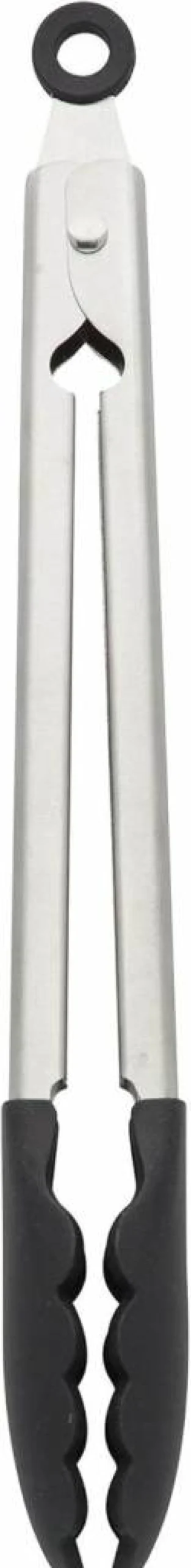 KitchenAid 12-Inch Black Stainless Steel Kitchen Tongs with Silicone Tips for Safe Cooking and Serving