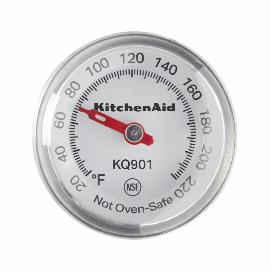 KitchenAid KQ901 Instant Read Meat Thermometer for Cooking, Grilling, and Baking – Fast 3-Second Reading, 20°F to 220°F Range, 1-Inch Dial, Black