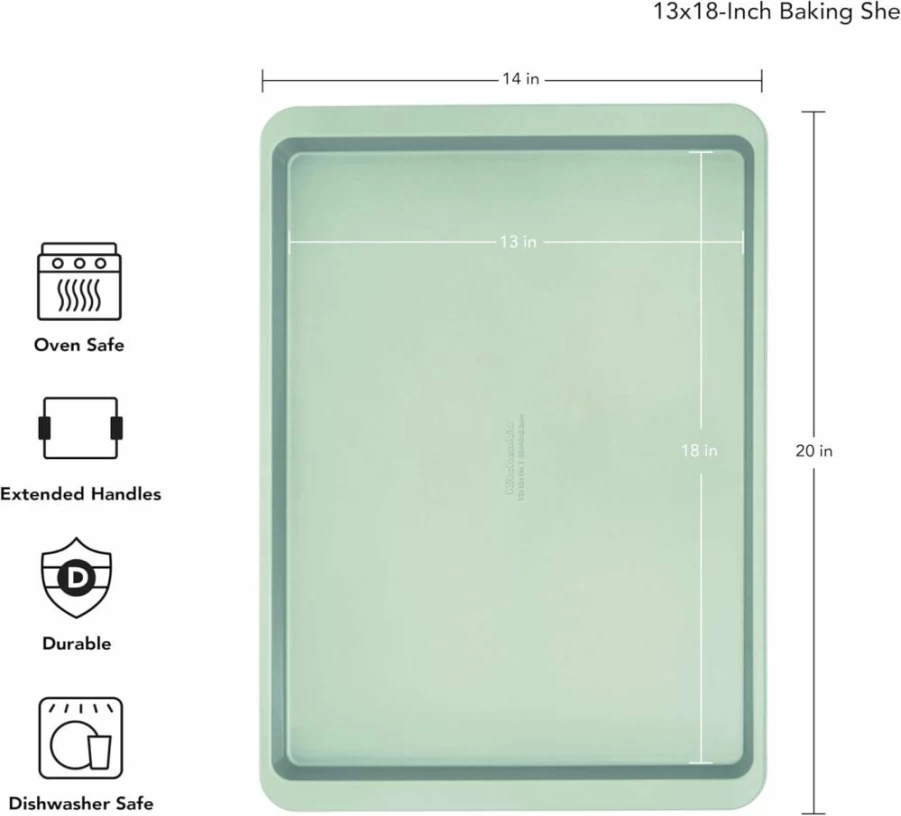 KitchenAid 9x13 Inch Nonstick Aluminized Steel Baking Pan for Cookies, Roasting, and Baking - Durable & Easy Clean Cookie Sheet for Oven, Perfect for Home Bakers