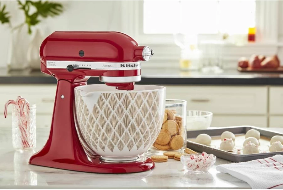 KitchenAid KSM2CB5PGC 5 Quart Ceramic Stand Mixer Bowl in Gold Conifer for Artisan Series Tilt-Head Mixers