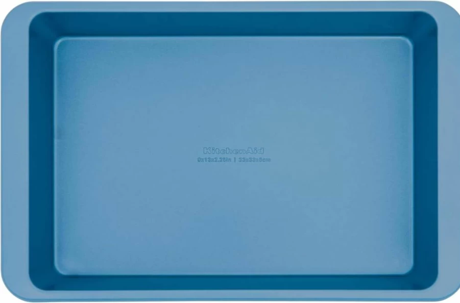 KitchenAid 9x13 Inch Nonstick Cake Pan, Aluminized Steel Baking Dish, Dishwasher Safe, Contour Silver, Durable Rectangular Bakeware for Brownies, Cakes & Bars