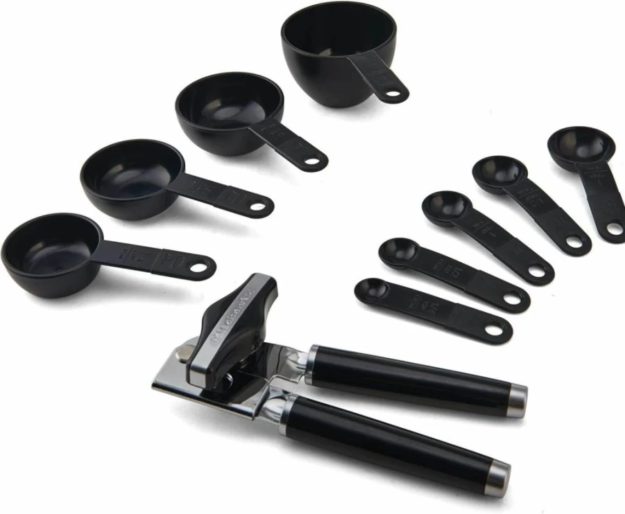 KitchenAid 15-Piece Classic Kitchen Tool and Gadget Set in Black – Essential Utensils for Cooking & Baking