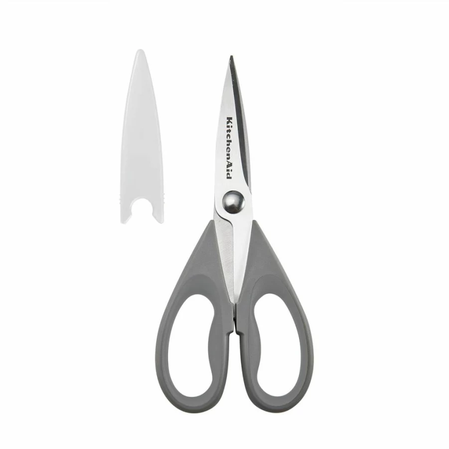 KitchenAid 8.72-Inch Stainless Steel Kitchen Shears with Soft Grip Handle, Dishwasher Safe, Includes Protective Sheath - Pistachio Color