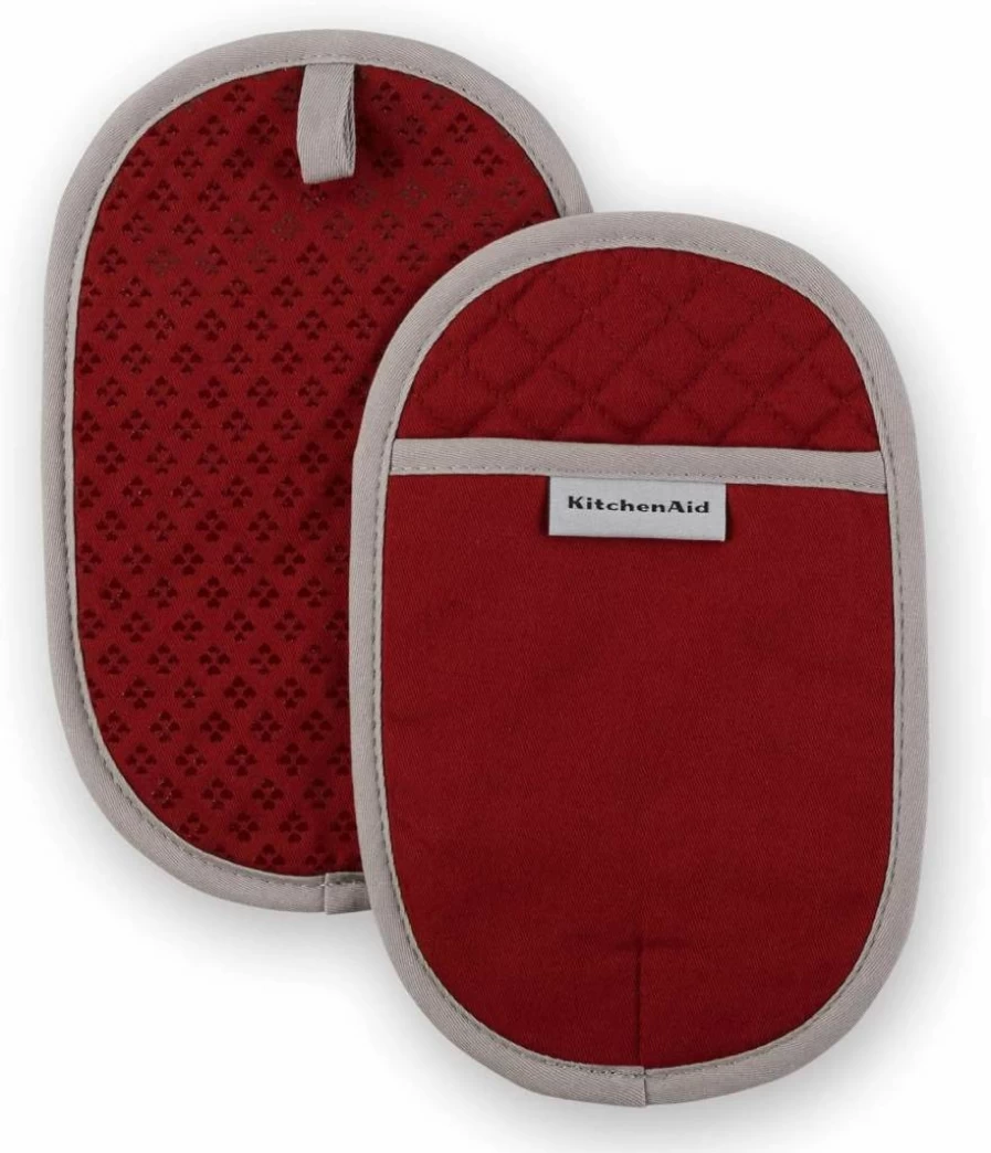 KitchenAid Blue Pot Holder Set of 2, 6.5x10 Inch Heat Resistant Oven Mitts for Kitchen, Asteroid Design