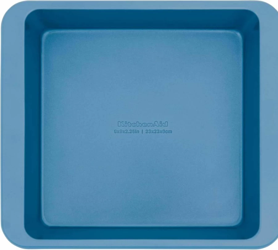 KitchenAid 9-Inch Nonstick Square Cake Pan, Swiss Engineered Aluminized Steel, Dishwasher Safe, Beetroot Red