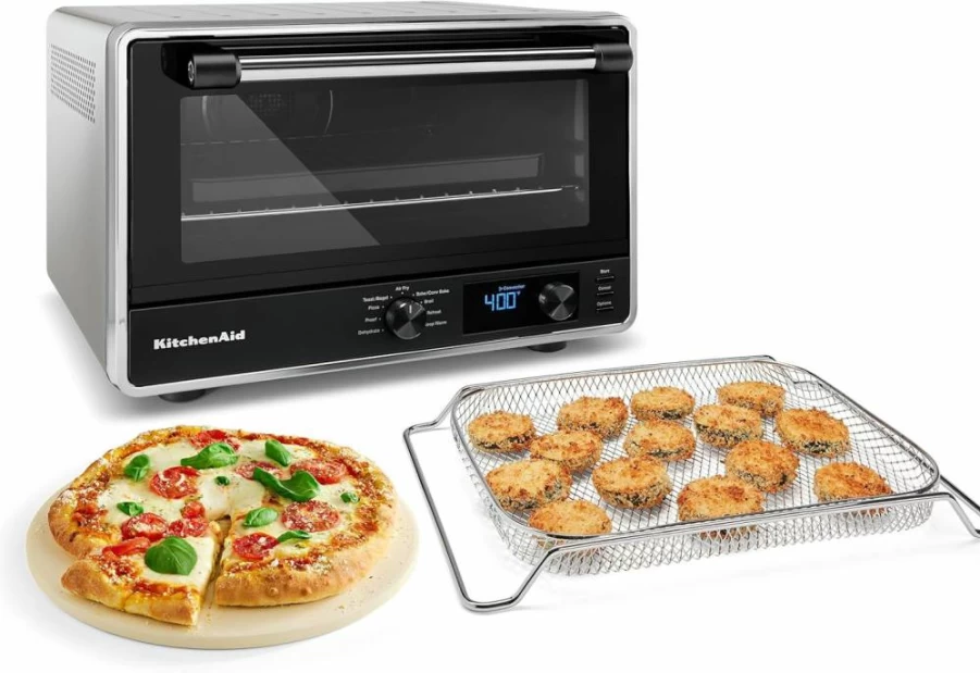 KitchenAid KCO124BM Black Matte Digital Air Fryer Toaster Oven with Countertop Design
