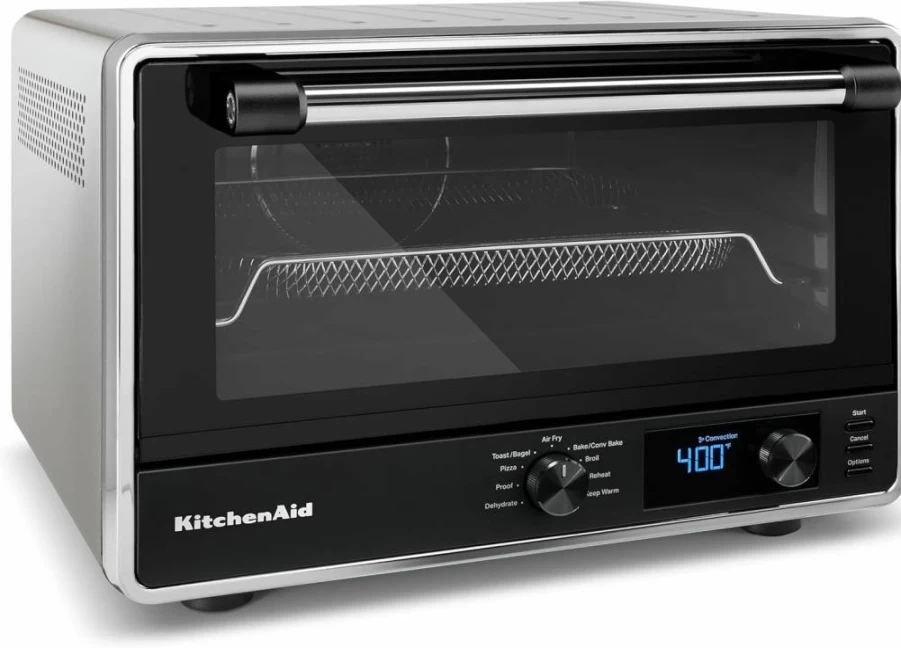 KitchenAid KCO124BM Black Matte Digital Air Fryer Toaster Oven with Countertop Design