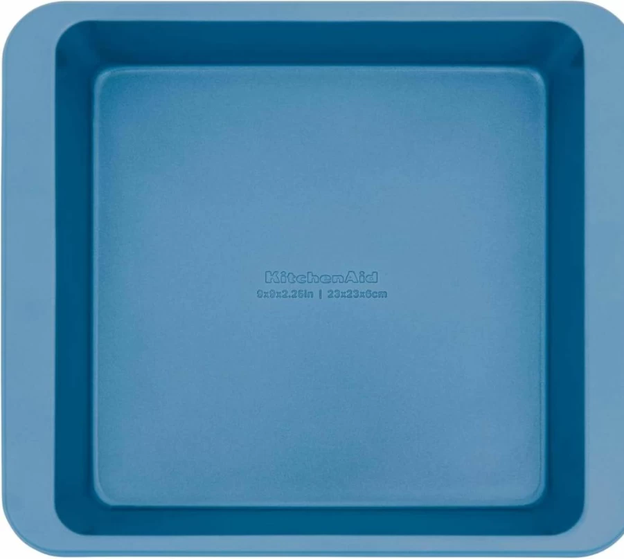 KitchenAid 9-Inch Nonstick Square Cake Pan, Swiss Engineered Aluminized Steel, Dishwasher Safe, Blue Velvet, Durable Baking Dish for Even Heat Distribution