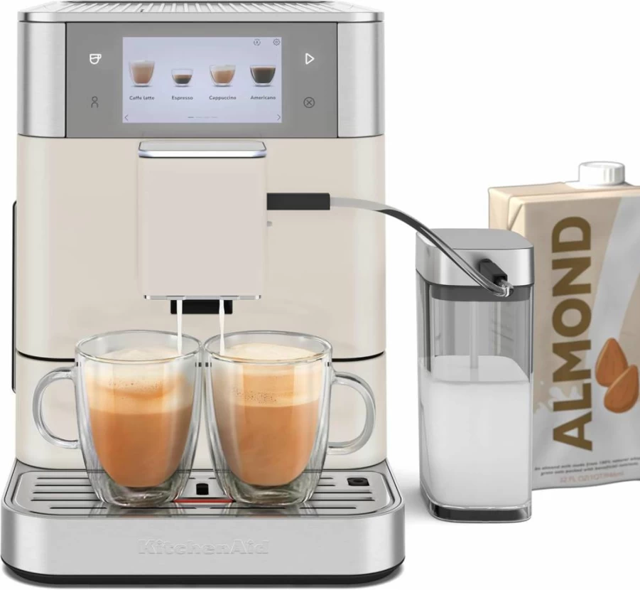 KitchenAid KF8 Fully Automatic Espresso Machine with Milk Frother & Plant-Based Milk Settings, Cast Iron Black (KES8558BK)