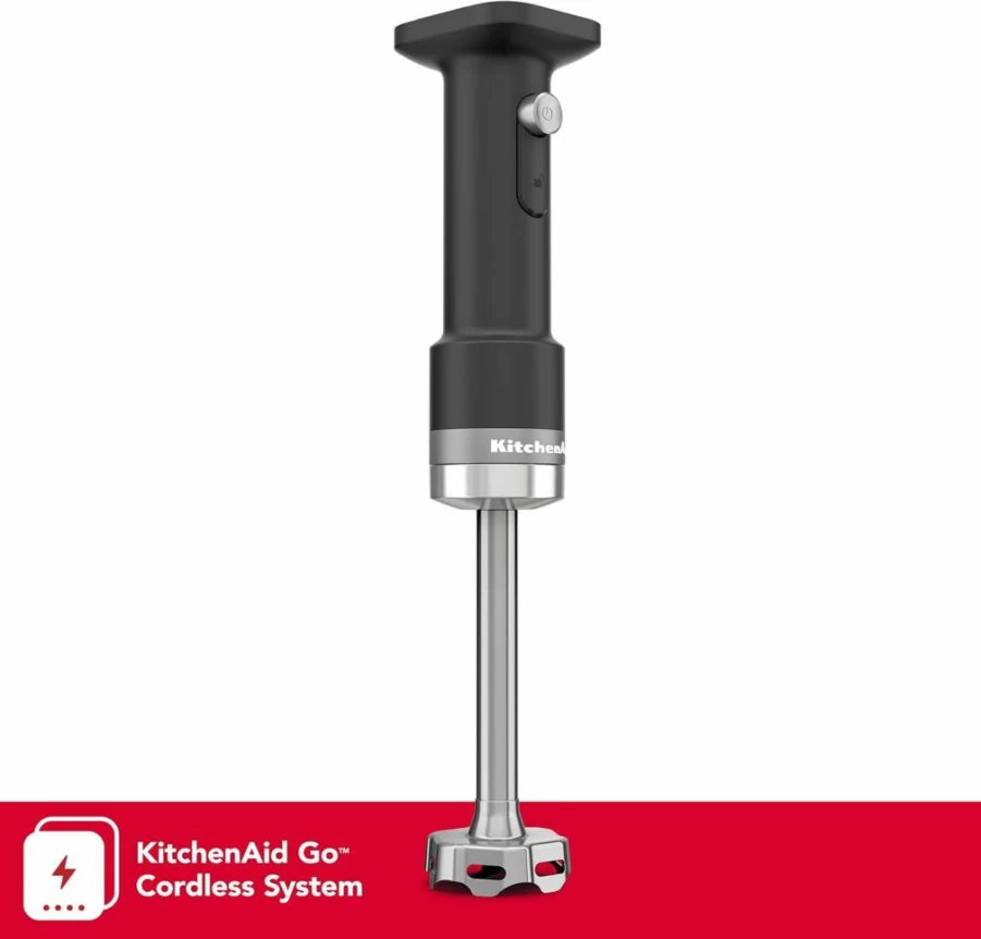 KitchenAid Khbrv00 Cordless Hand Blender - Rechargeable Battery, Portable Immersion Blender for Kitchen, Lightweight & Powerful
