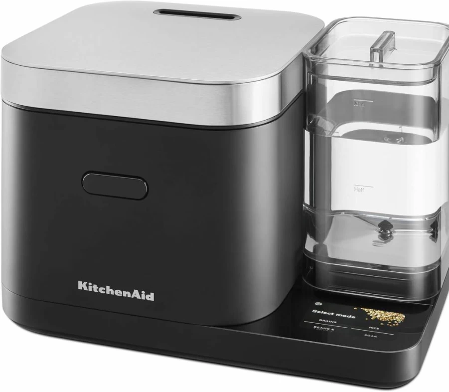 KitchenAid KGC3155BM 8-Cup Smart Rice Cooker with Automatic Grain Sensing, Built-In Scale & Removable Water Tank