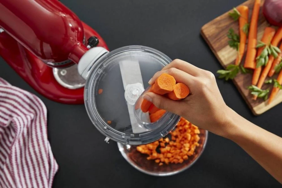 KitchenAid KSM2FPA Dicing Kit Attachment for Food Processor - Silver, Compatible with Stand Mixers