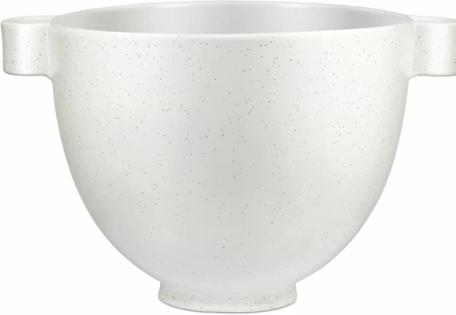 KitchenAid 5 Quart Ceramic Mixing Bowl Speckled Stone Design Compatible with 4.5-5QT Tilt-Head Stand Mixers KSM2CB5PSS