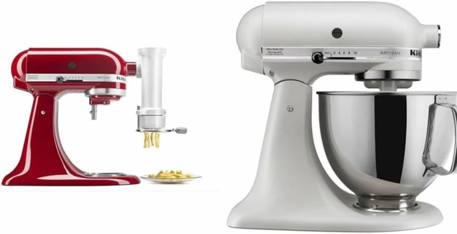 KitchenAid KSMEXTA Pasta Press Attachment - 6 Interchangeable Plates for Fresh Pasta, White - Compatible with Stand Mixers