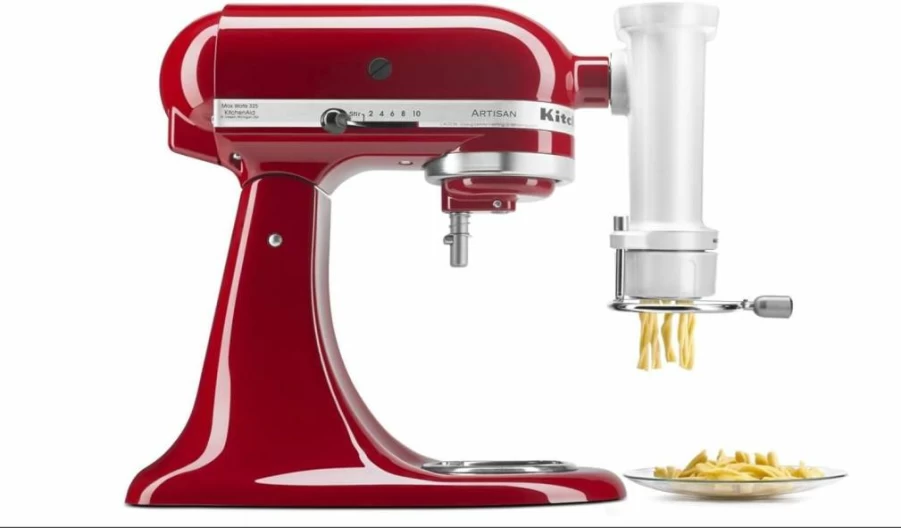 KitchenAid KSMEXTA Pasta Press Attachment - 6 Interchangeable Plates for Fresh Pasta, White - Compatible with Stand Mixers