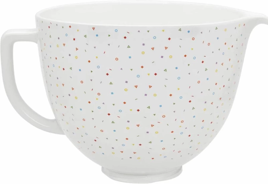 KitchenAid KSM2CB5THB 5-Quart White Hobnail Ceramic Stand Mixer Bowl for Artisan Series