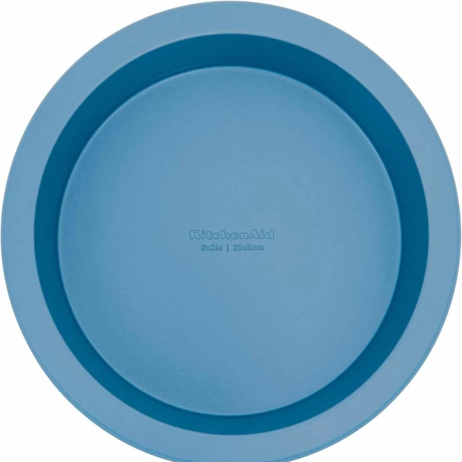 KitchenAid 9-Inch Nonstick Round Cake Pan - Aluminized Steel, Ink Blue, Durable Bakeware for Even Heating