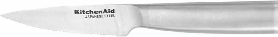 KitchenAid 3.5-Inch Paring Knife - Japanese High-Carbon Stainless Steel Blade, Forged Sharp Kitchen Knife with Blade Cover, Brushed Stainless Steel Handle