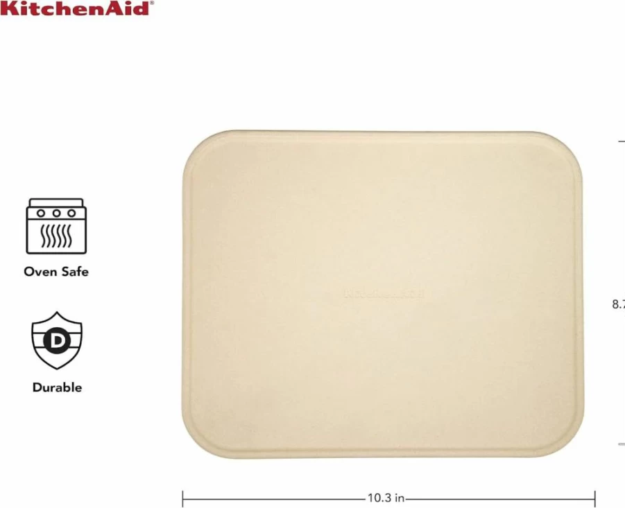 KitchenAid 10.3 x 8.7 Inch Cordierite Pizza Stone for Countertop Ovens – Premium Baking Accessory
