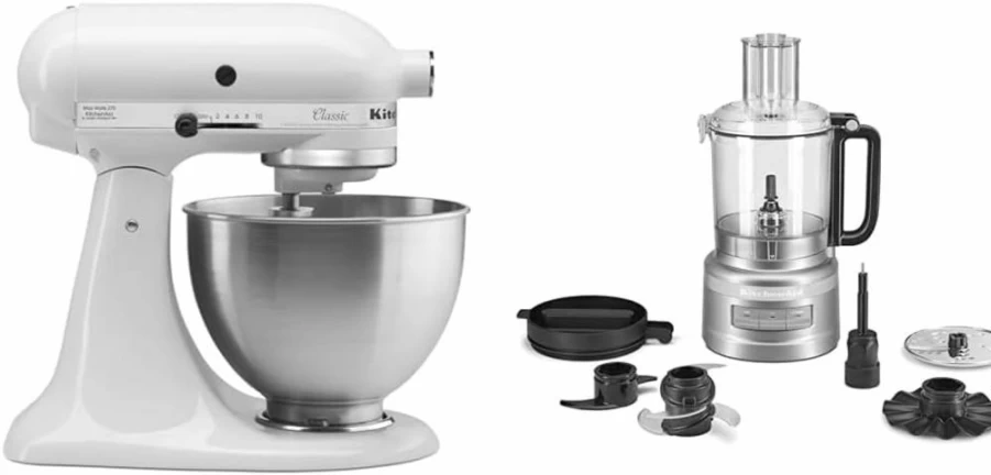 KitchenAid K45SS White 4.5 Qt Tilt-Head Stand Mixer - Classic Series Countertop Mixer with 10 Speeds
