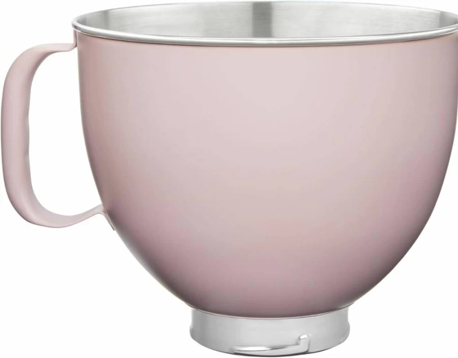 KitchenAid 5 Quart Stainless Steel Mixing Bowl Compatible with 4.5-5 Quart Tilt-Head Stand Mixers KSM5SSBDR, Dried Rose Finish, Durable & Stylish Accessory