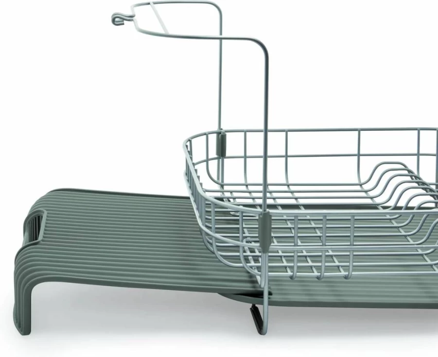 KitchenAid Expandable Dish Drying Rack, 23-Inch Satin Gray Wire Countertop Organizer for Kitchen