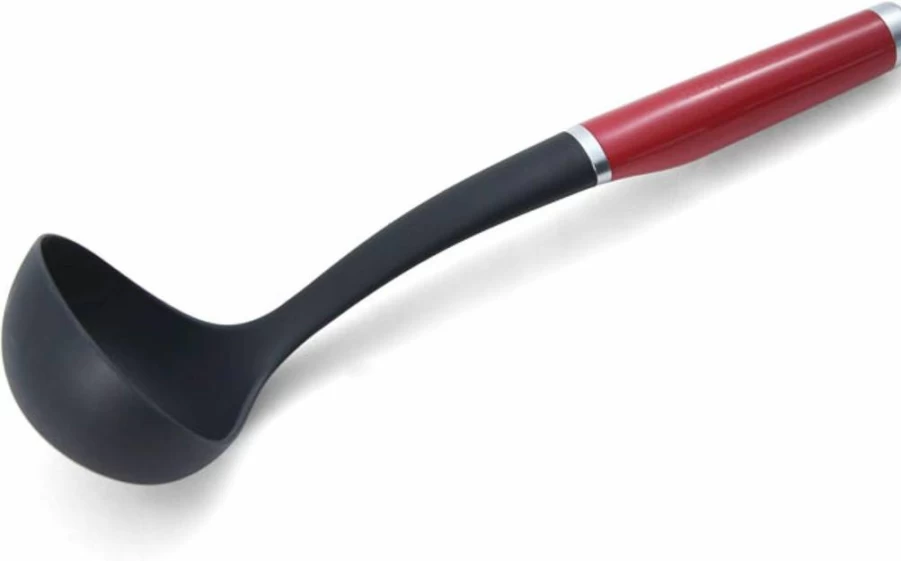 KitchenAid Classic Black Soup Ladle - Durable Kitchen Serving Spoon for Cooking & Baking