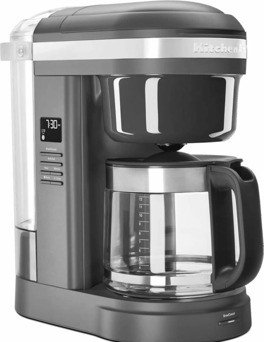 KitchenAid KCM1209OB 12-Cup Drip Coffee Maker with Warming Plate, Onyx Black - Programmable Coffee Machine for Fresh Brewing