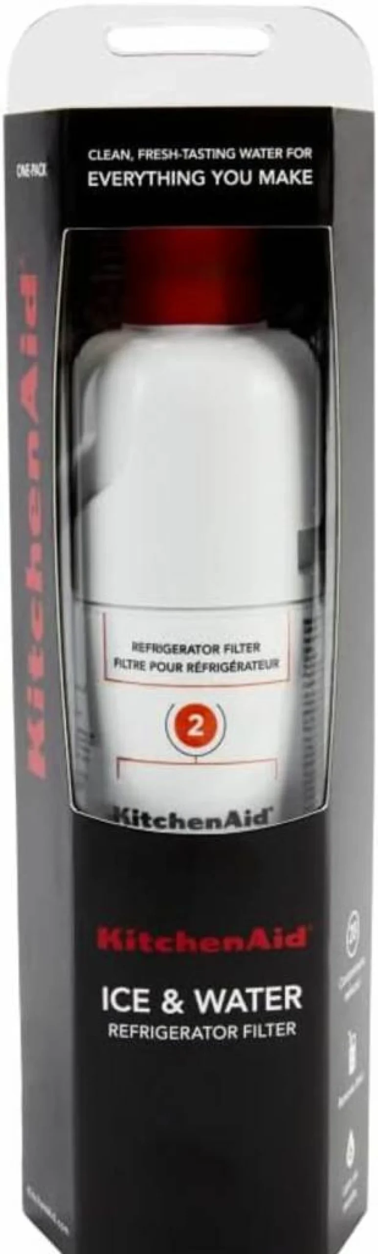 KitchenAid KAD2RXD1 Refrigerator Water Filter, Single-Pack, Compatible with KitchenAid Ice and Water Dispensers, Orange