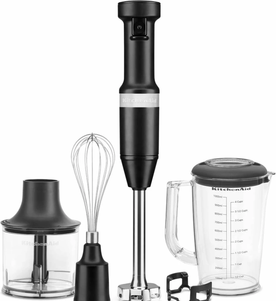 KitchenAid KHBV53 Blue Velvet Variable Speed Hand Blender - Powerful Corded Immersion Blender for Smoothies, Soups & Purees