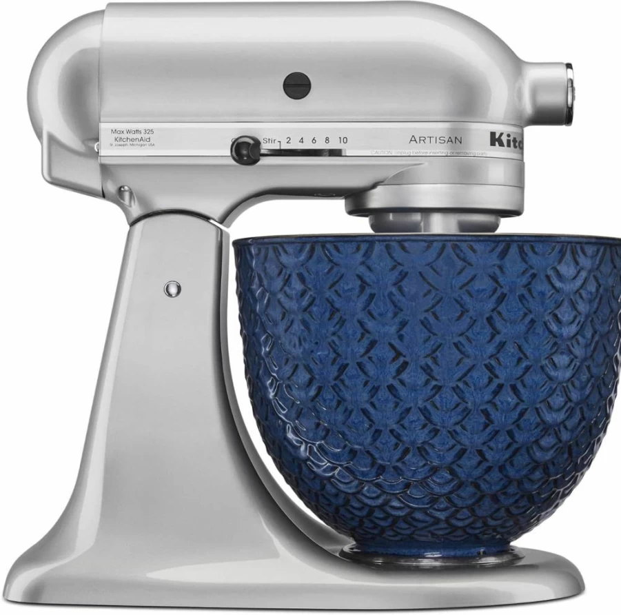 KitchenAid 5-Quart Tilt-Head Stand Mixer Bowl - Ceramic, Blue Mermaid Lace, Compatible with KitchenAid Mixers