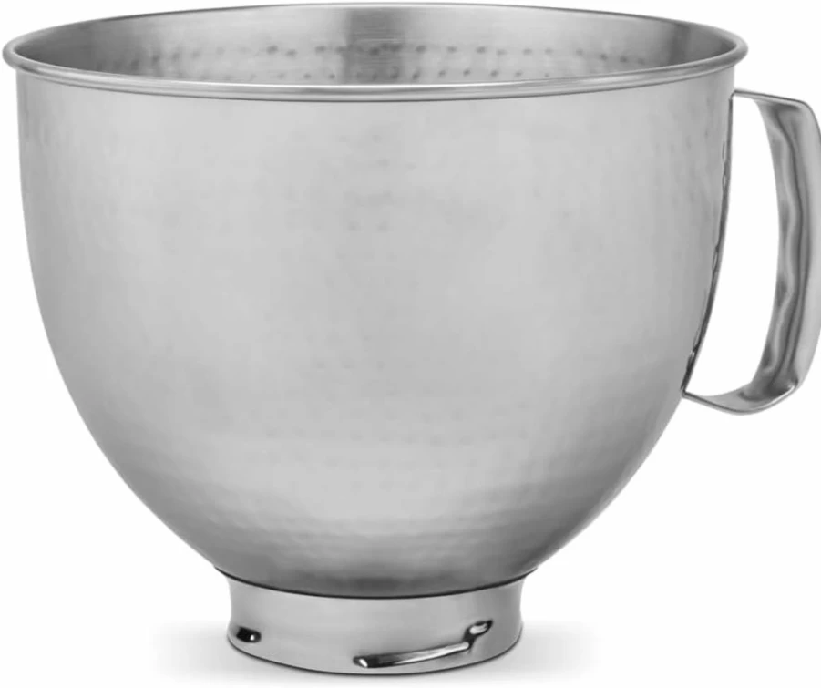 KitchenAid 5 Quart Hammered Stainless Steel Mixing Bowl Compatible with 4.5-5 Quart Tilt-Head Stand Mixers (Model KSM5SSBHM)