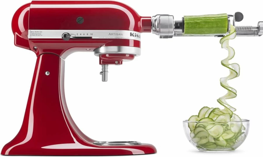 KitchenAid KSM2APCQ 7-Blade Spiralizer Attachment - Peel, Core, Slice for Stand Mixers