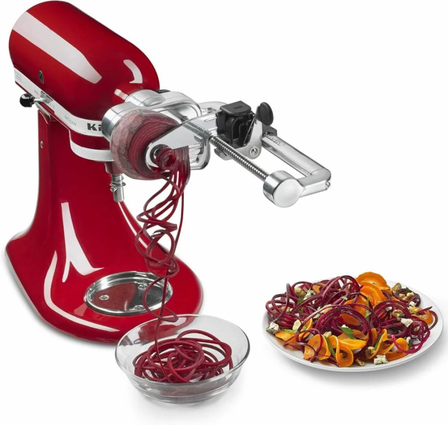 KitchenAid KSM2APCQ 7-Blade Spiralizer Attachment - Peel, Core, Slice for Stand Mixers