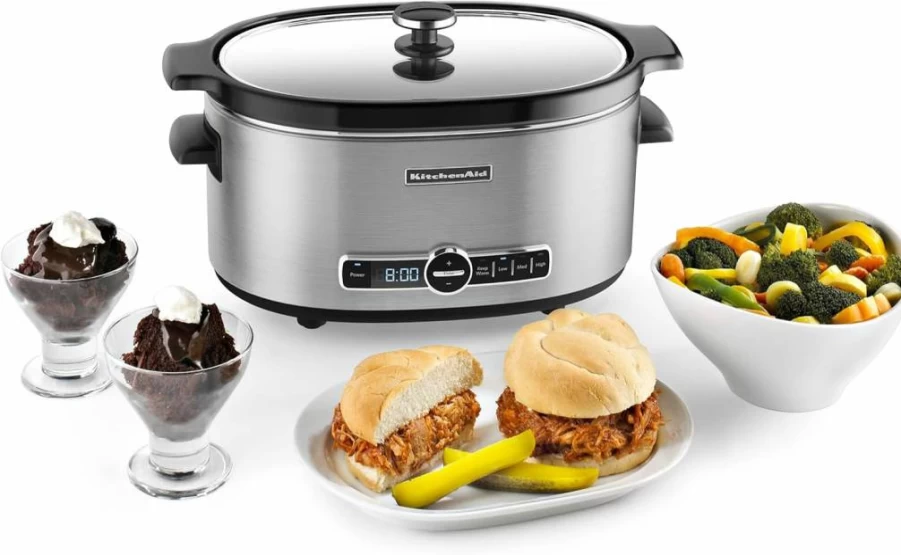 KitchenAid KSC6223SS 6-Quart Stainless Steel Slow Cooker with Standard Lid
