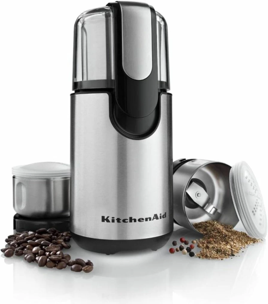 KitchenAid Onyx Black Blade Coffee Grinder for Fresh Ground Coffee - Compact & Efficient Kitchen Grinder