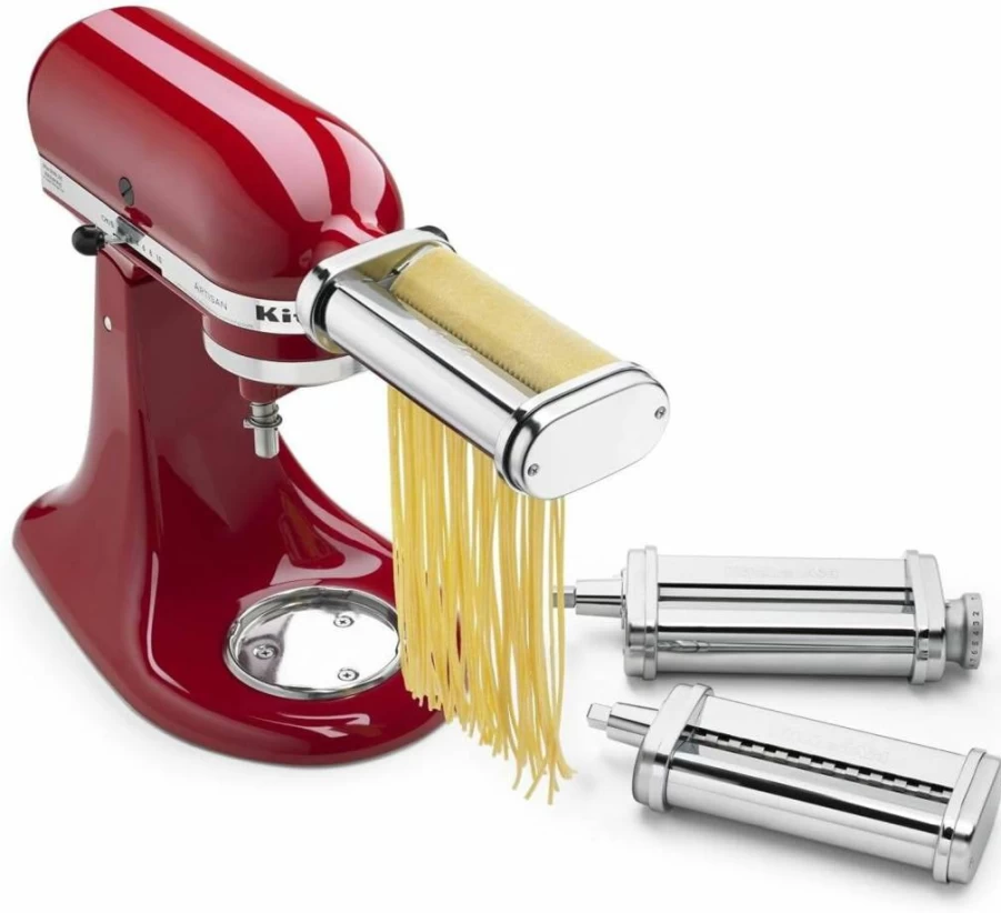 KitchenAid Stand Mixer Pasta Roller & Cutter Attachment Set, 3-Piece Stainless Steel for KitchenAid Mixers