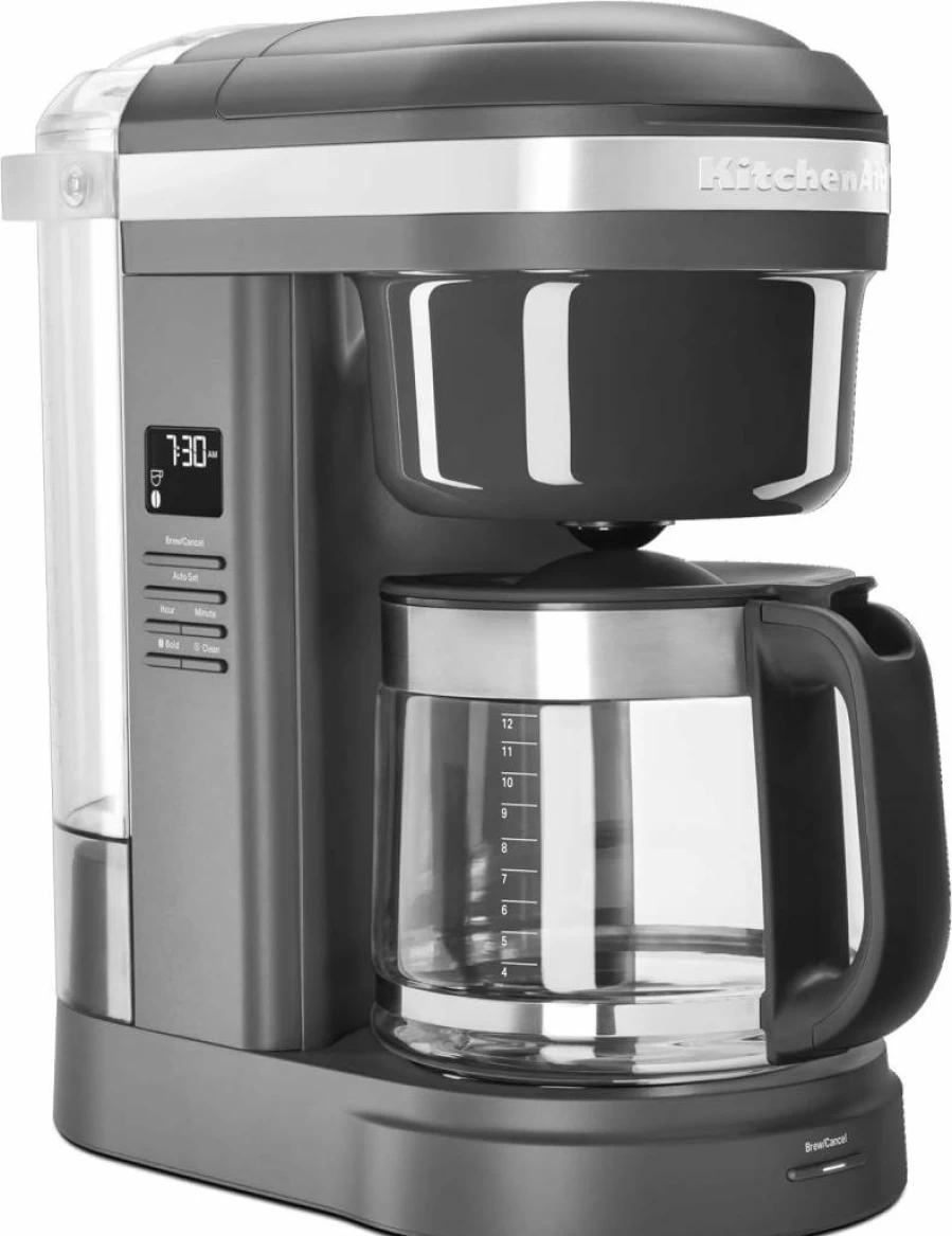 KitchenAid KCM1208DG 12-Cup Drip Coffee Maker with Spiral Showerhead, Matte Grey Finish