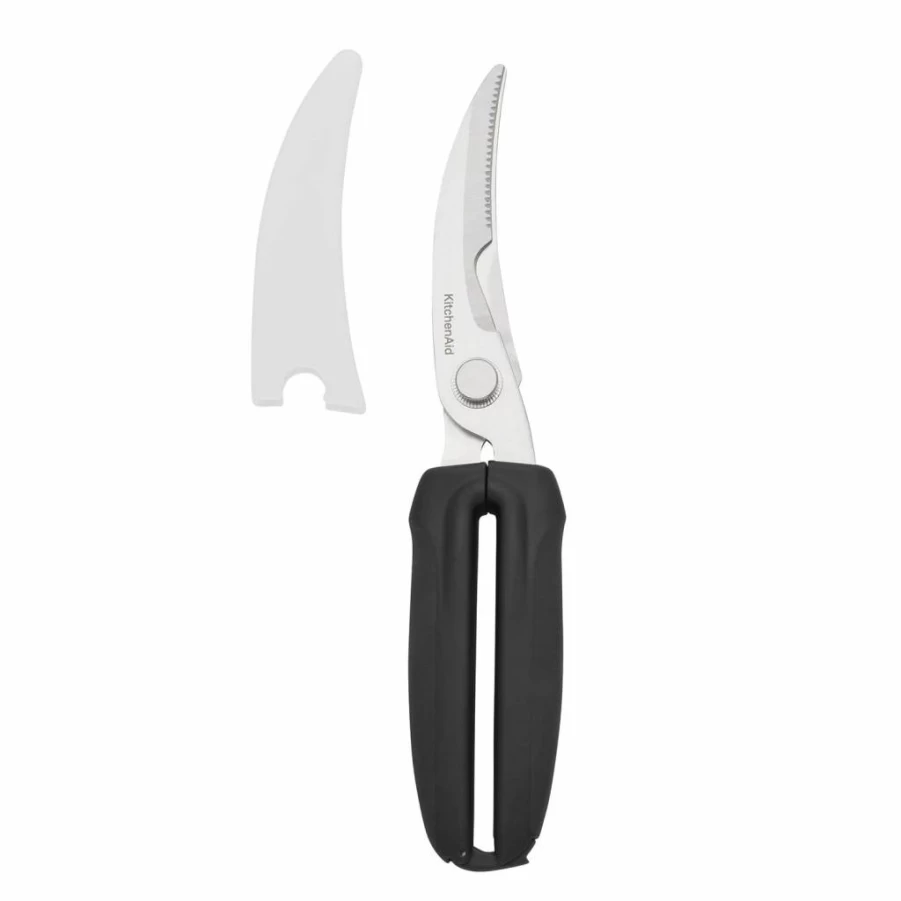 KitchenAid Universal Poultry Shears - Stainless Steel Kitchen Scissors for Cutting Meat, Herbs, and More - Durable Black Design