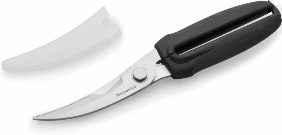 KitchenAid Universal Poultry Shears - Stainless Steel Kitchen Scissors for Cutting Meat, Herbs, and More - Durable Black Design