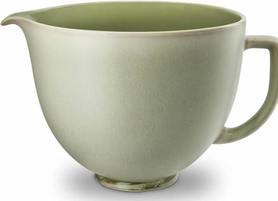 KitchenAid 5 Quart Ceramic Mixing Bowl Compatible with 4.5-5QT Tilt-Head Stand Mixers, Sage Green (Model KSM2CB5PSL)